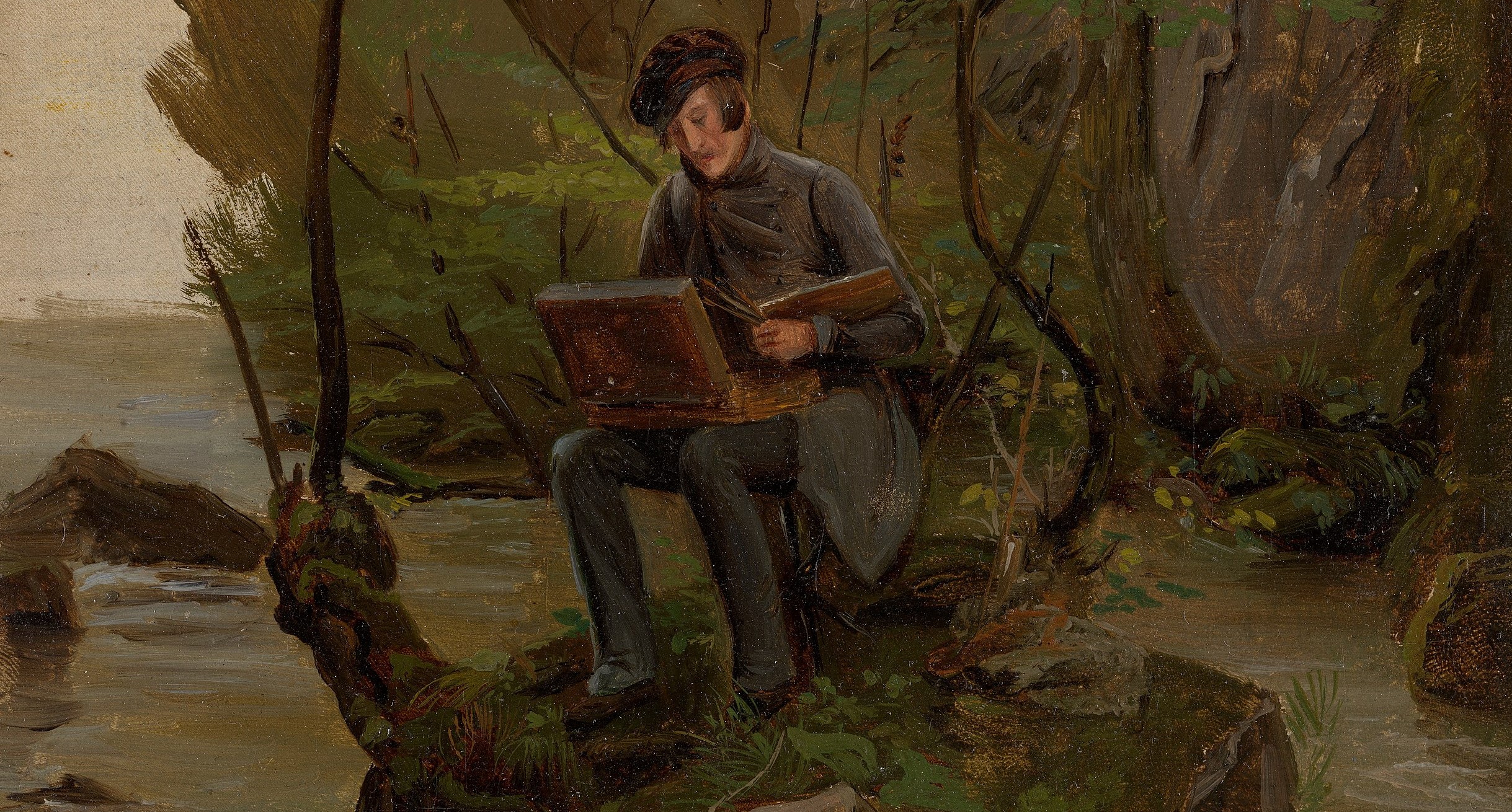 En maler med sitt malerskrin (1837-40)&nbsp;<span>(+)</span>