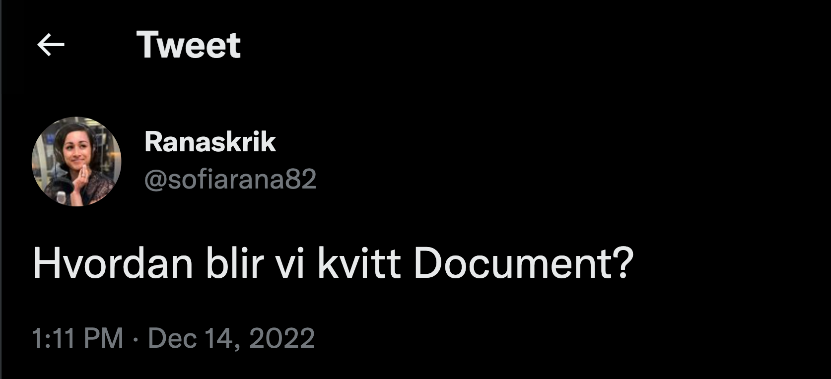 Rødts Sofia Rana: – Hvordan blir vi kvitt Document?&nbsp;<span>(+)</span>