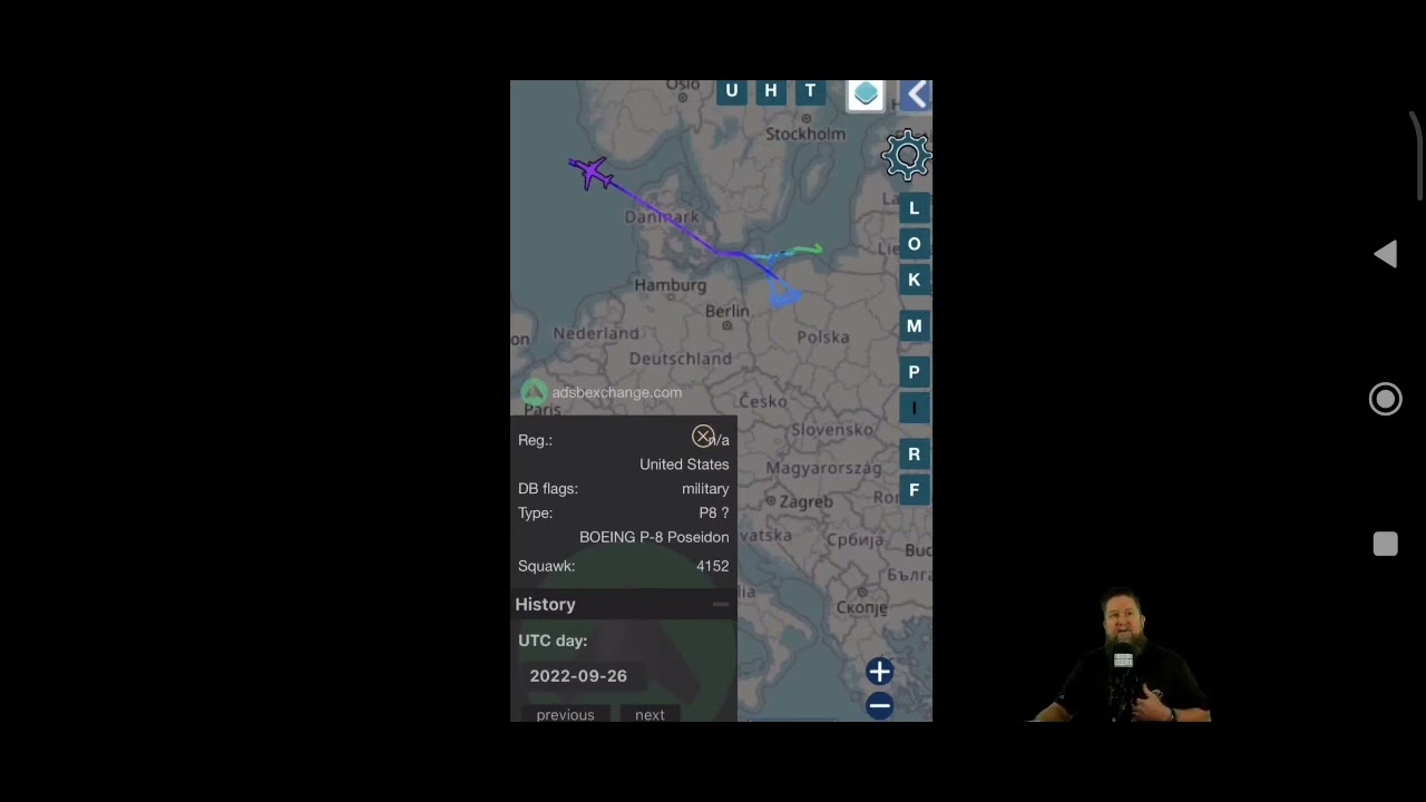 Et «maskert» P-8 Poseidon-fly fløy over Nord Stream 26. september 2022&nbsp;<span>(+)</span>