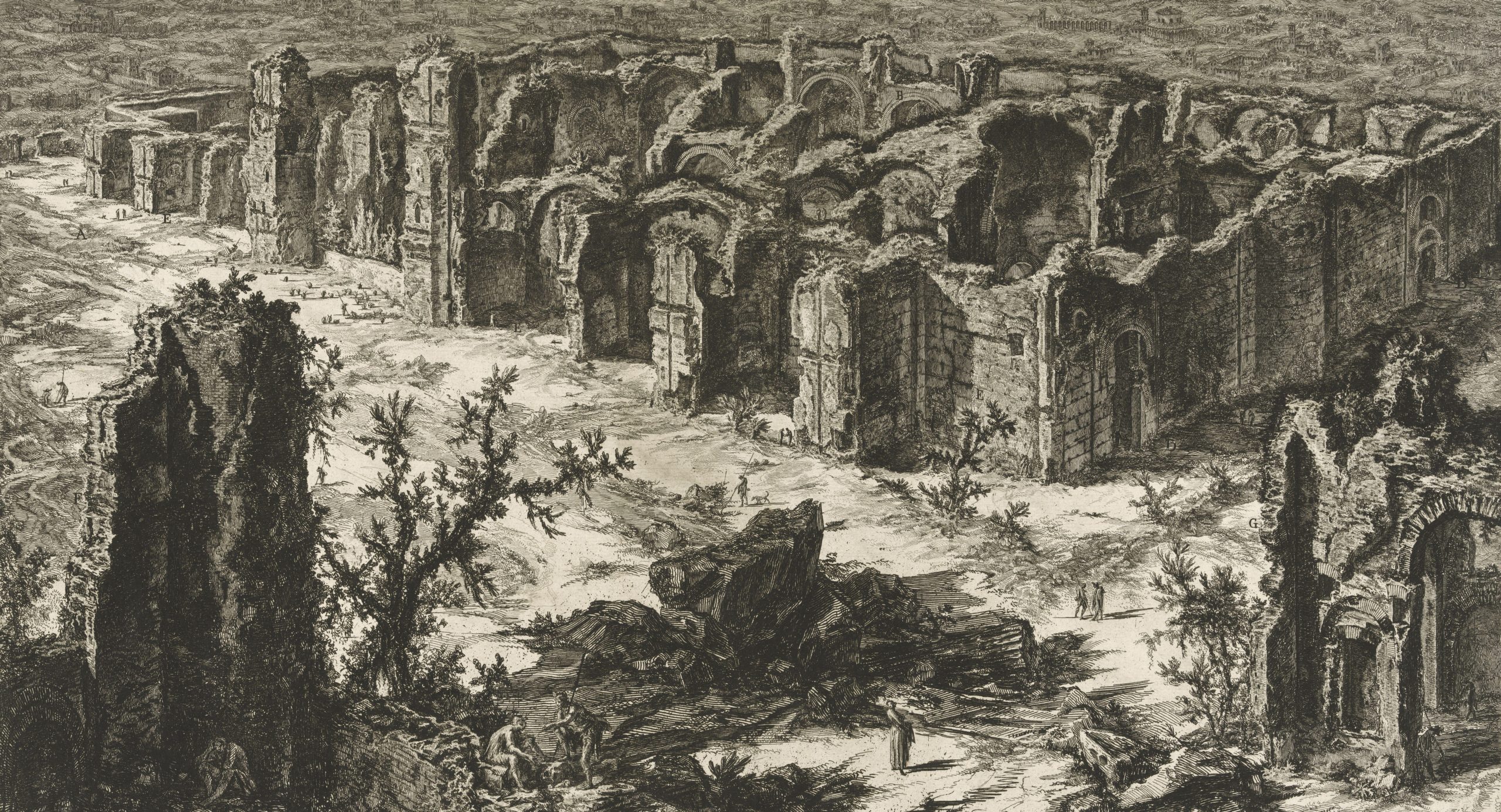 Ruinene av Caracallas termer (c.1765, trykket mellom 1800 og 1807)&nbsp;<span>(+)</span>