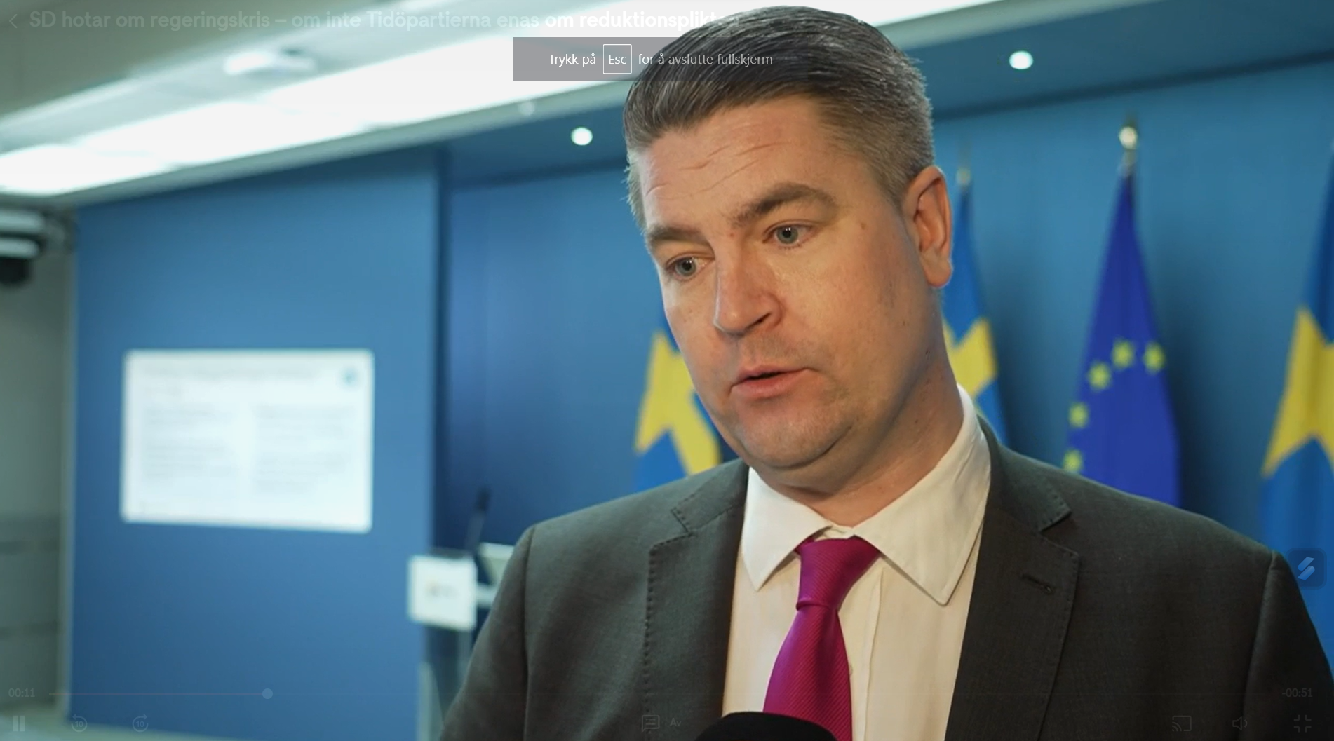 Sverigedemokraterna truer med regjeringskrise i Sverige&nbsp;<span>(+)</span>