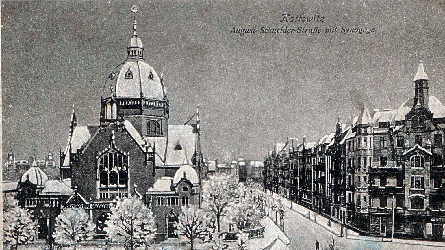 Den store synagogen i Katowice, 1900-1939.&nbsp;<span>(+)</span>