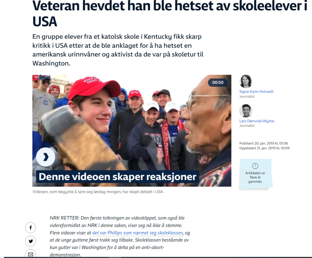 Skjermdump NRK.
