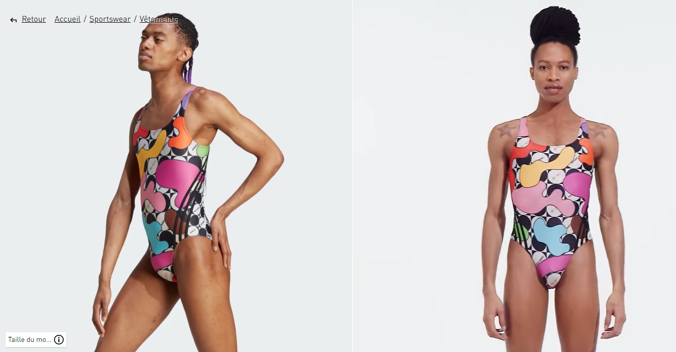 Adidas med mannlig modell for badedrakter&nbsp;<span>(+)</span>