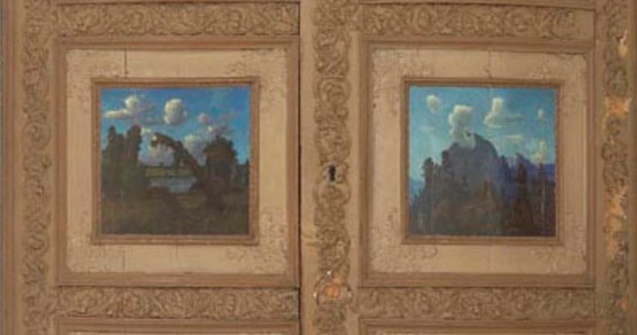 Hjørneskap med seks dekorerte felt (1866)&nbsp;<span>(+)</span>
