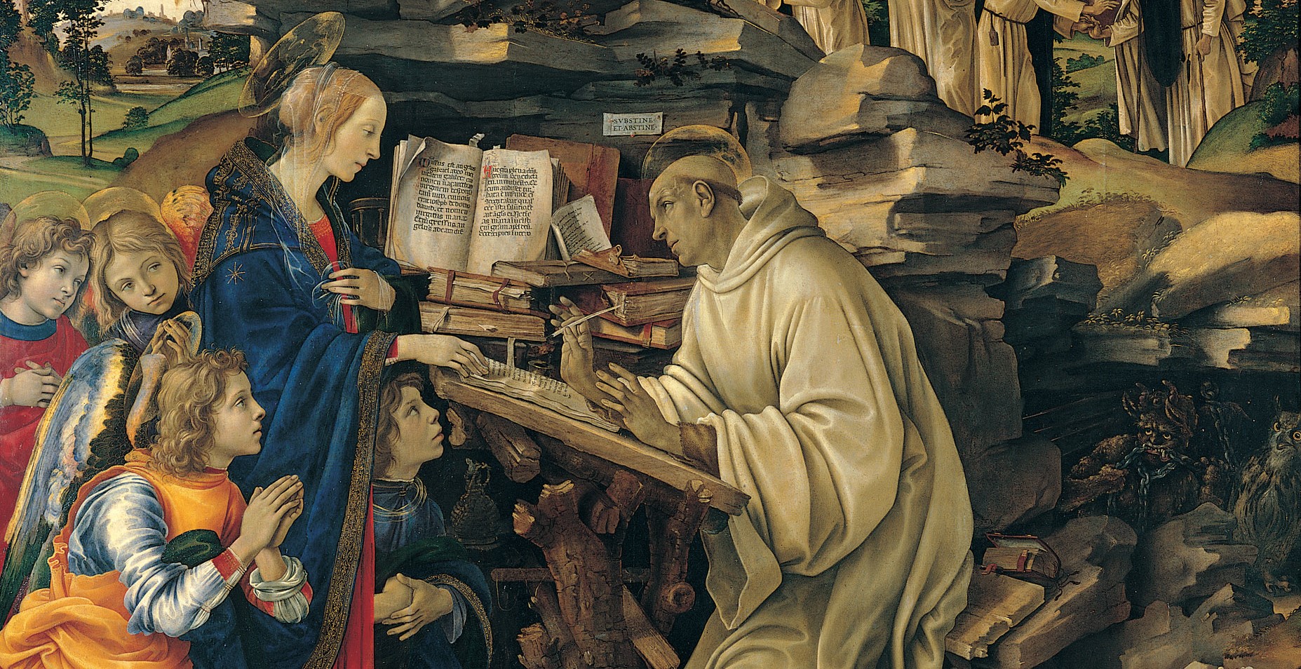 Maria viser seg for St. Bernard av Clairvaux (1486)&nbsp;<span>(+)</span>