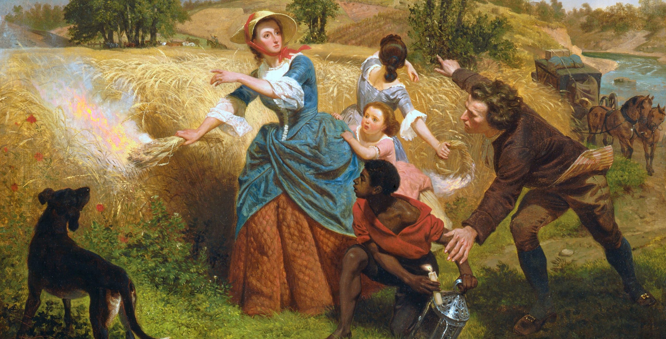Mrs. Schuyler Burning Her Wheat Fields on the Approach of the British (1852)&nbsp;<span>(+)</span>