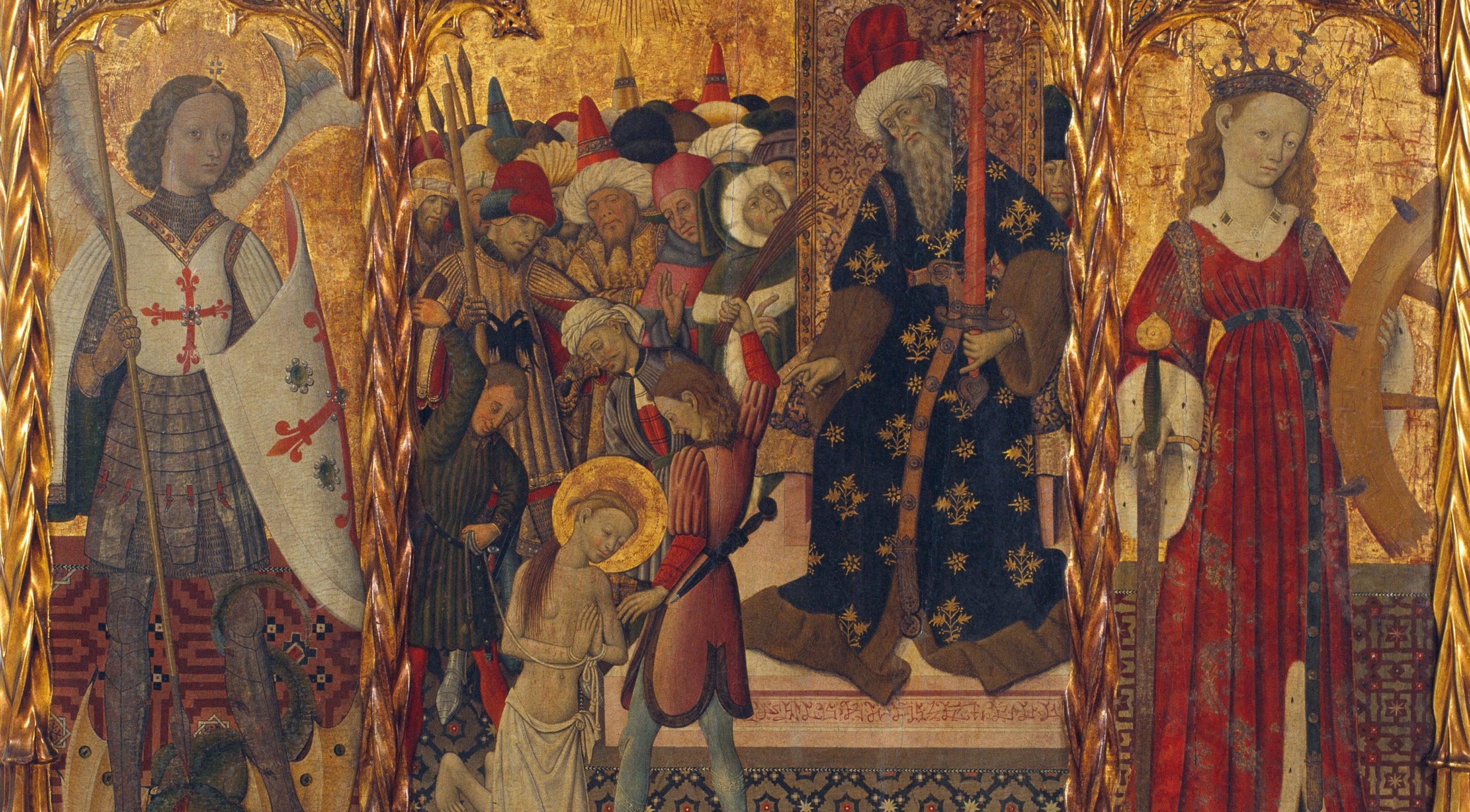 St. Michael, St. Eulalias martyrium og St. Katarina av Alexandria (1442-45)&nbsp;<span>(+)</span>