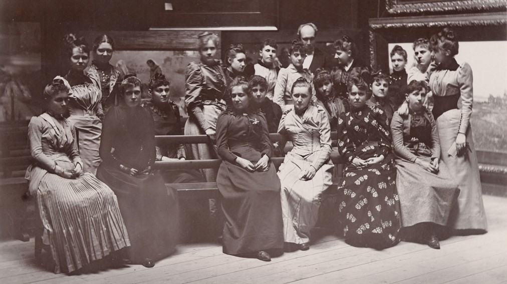 Kvinnliga elever vid Konstakademien, Stockholm (c.1890)&nbsp;<span>(+)</span>