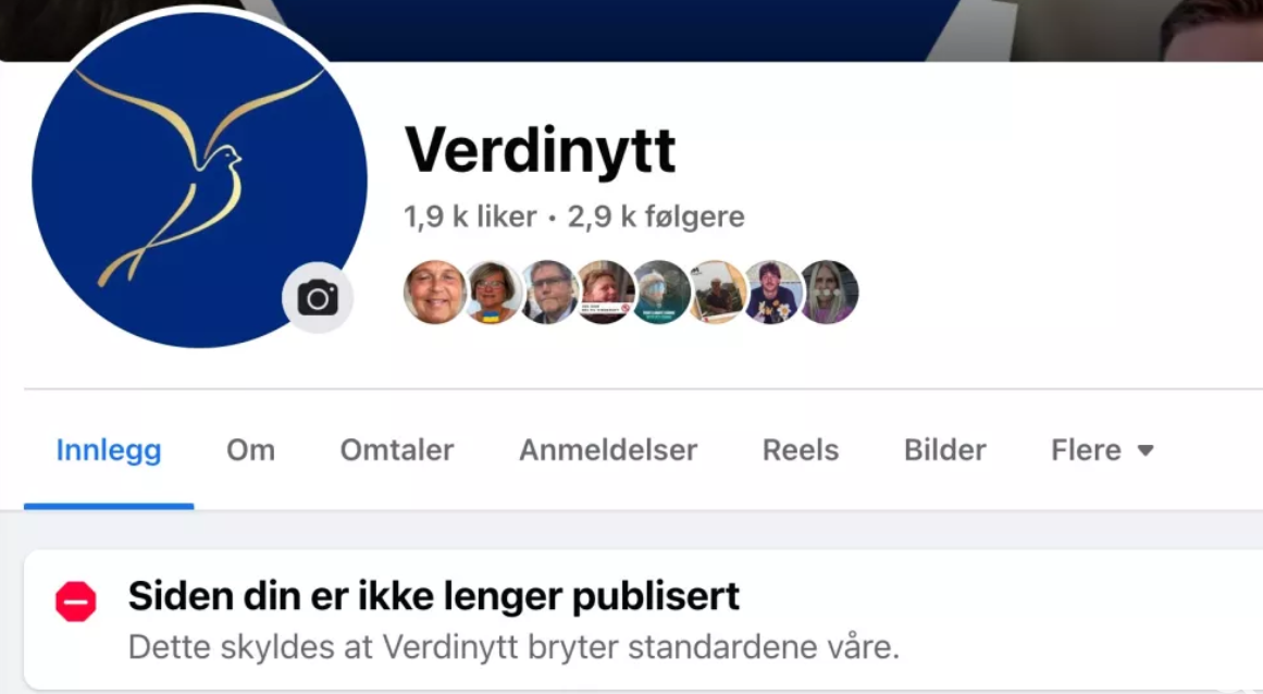 Facebook stengte siden til den kristne nettavisen Verdinytt&nbsp;<span>(+)</span>