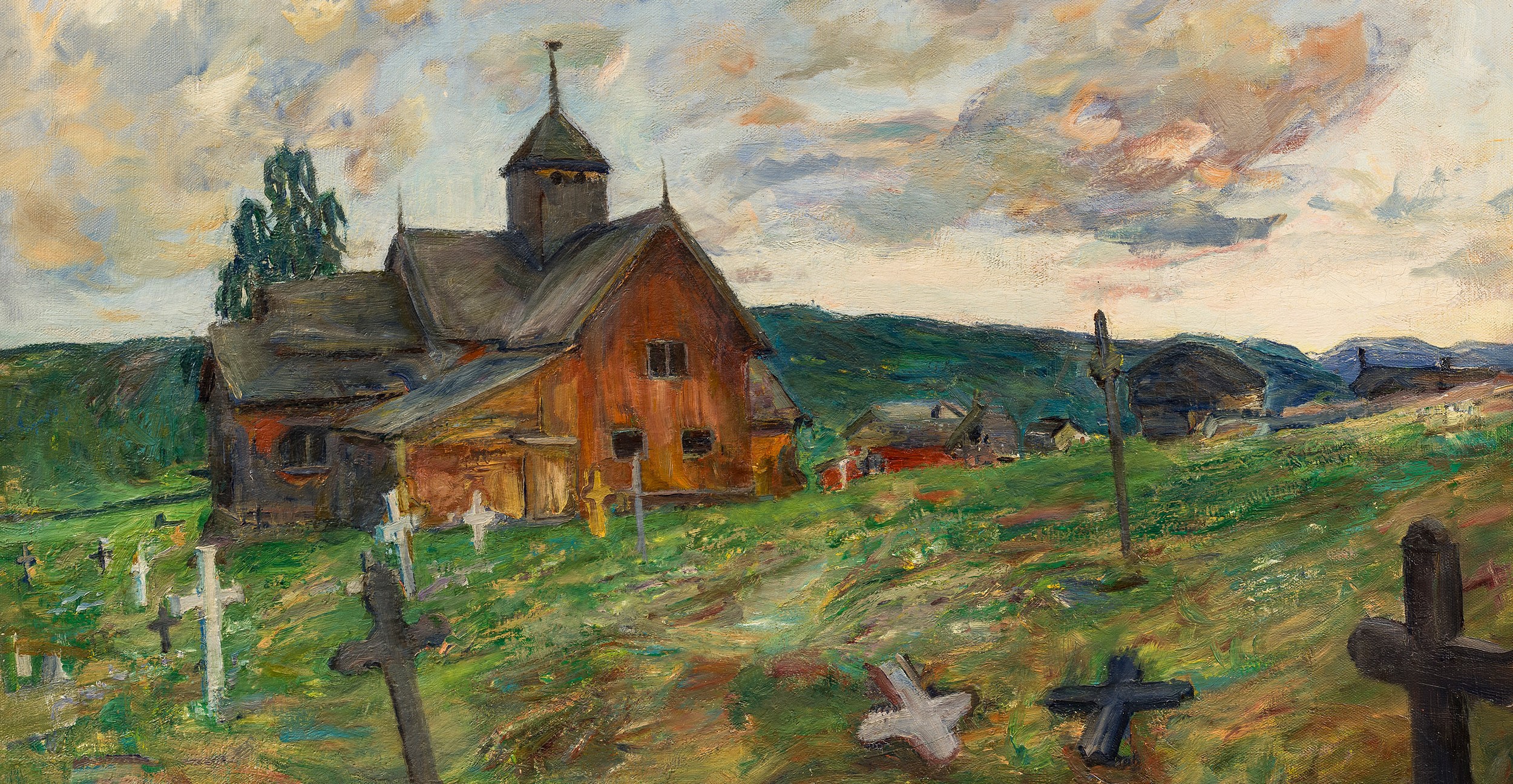 Uvdal kirke og kirkegård (1906).&nbsp;<span>(+)</span>