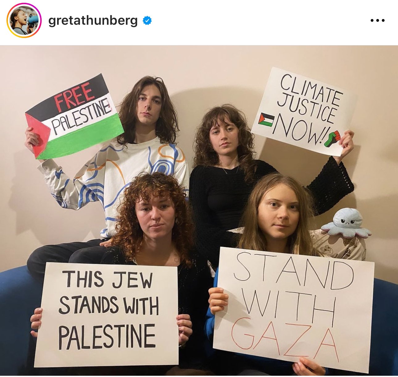 IDF-talsmann lot seg irritere av klima-Gretas støtte til palestinerne&nbsp;<span>(+)</span>