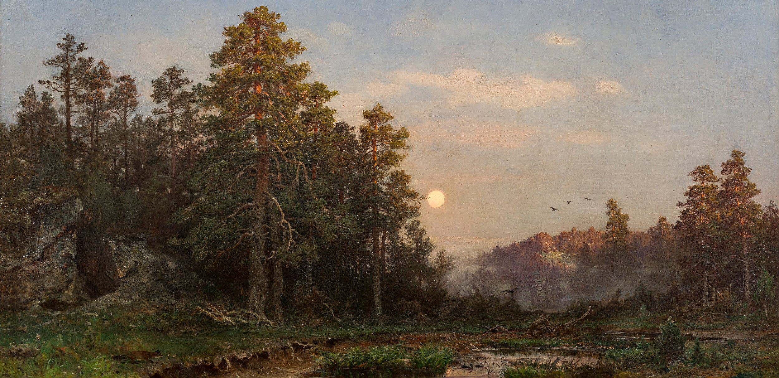 Furuskog med tjern (1875).&nbsp;<span>(+)</span>