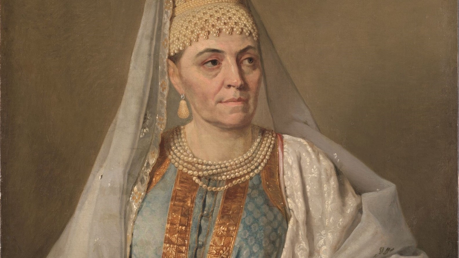 Portrett av kunstnerens ektefelle i russisk kostyme (c.1828).&nbsp;<span>(+)</span>