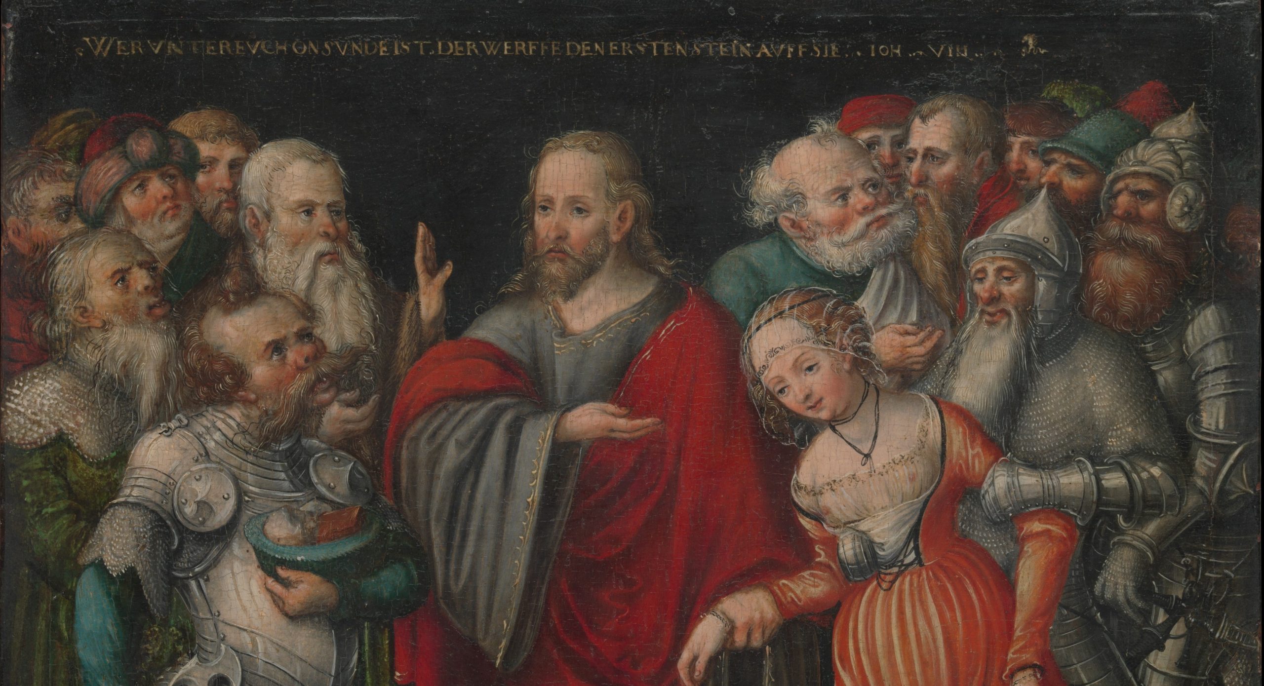 Jesus og kvinnen som ble grepet (c.1545-50).&nbsp;<span>(+)</span>