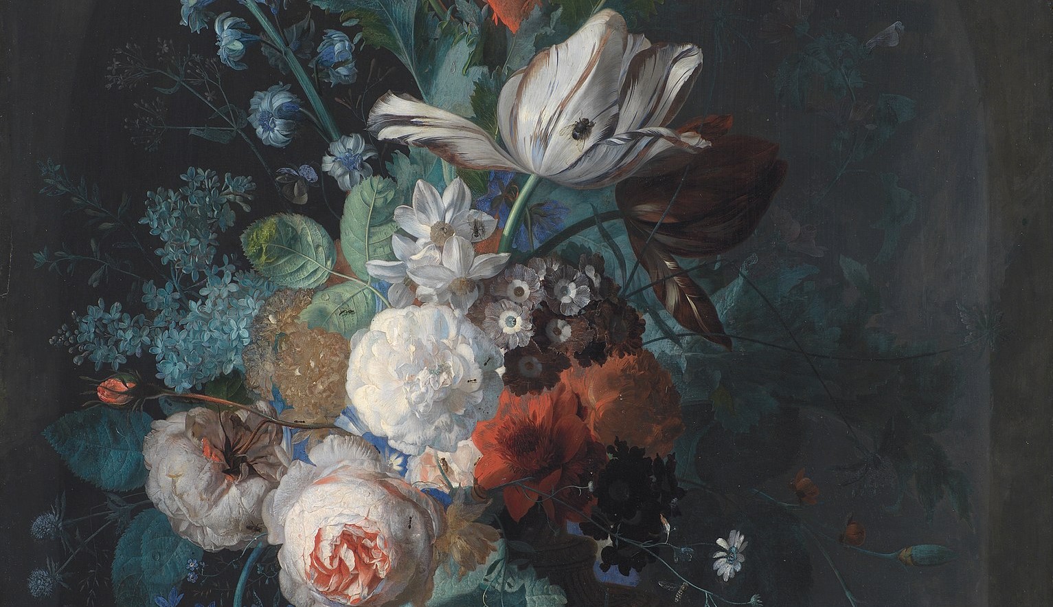 Jan van Huysums Blomsterstykke (tidlig 1700-tall).&nbsp;<span>(+)</span>