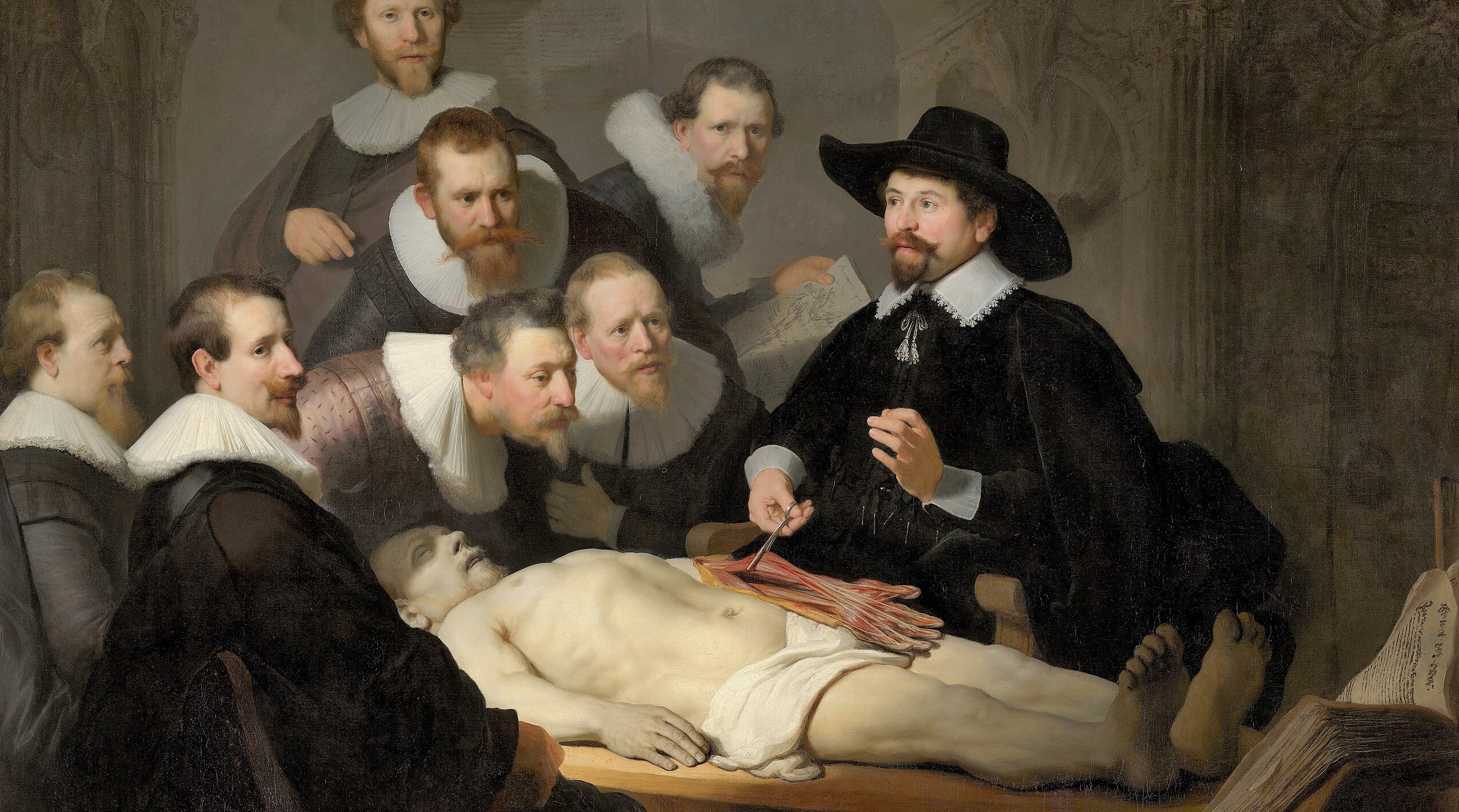 Dr. Nicolaes Tulps anatomiforelesning (1632).&nbsp;<span>(+)</span>