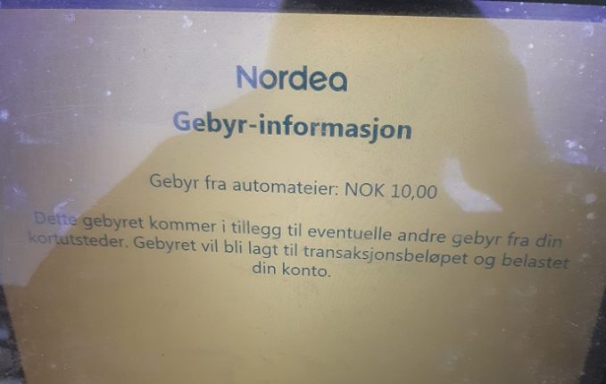 Minibankeieren vil belaste deg for uttak av kontanter&nbsp;<span>(+)</span>