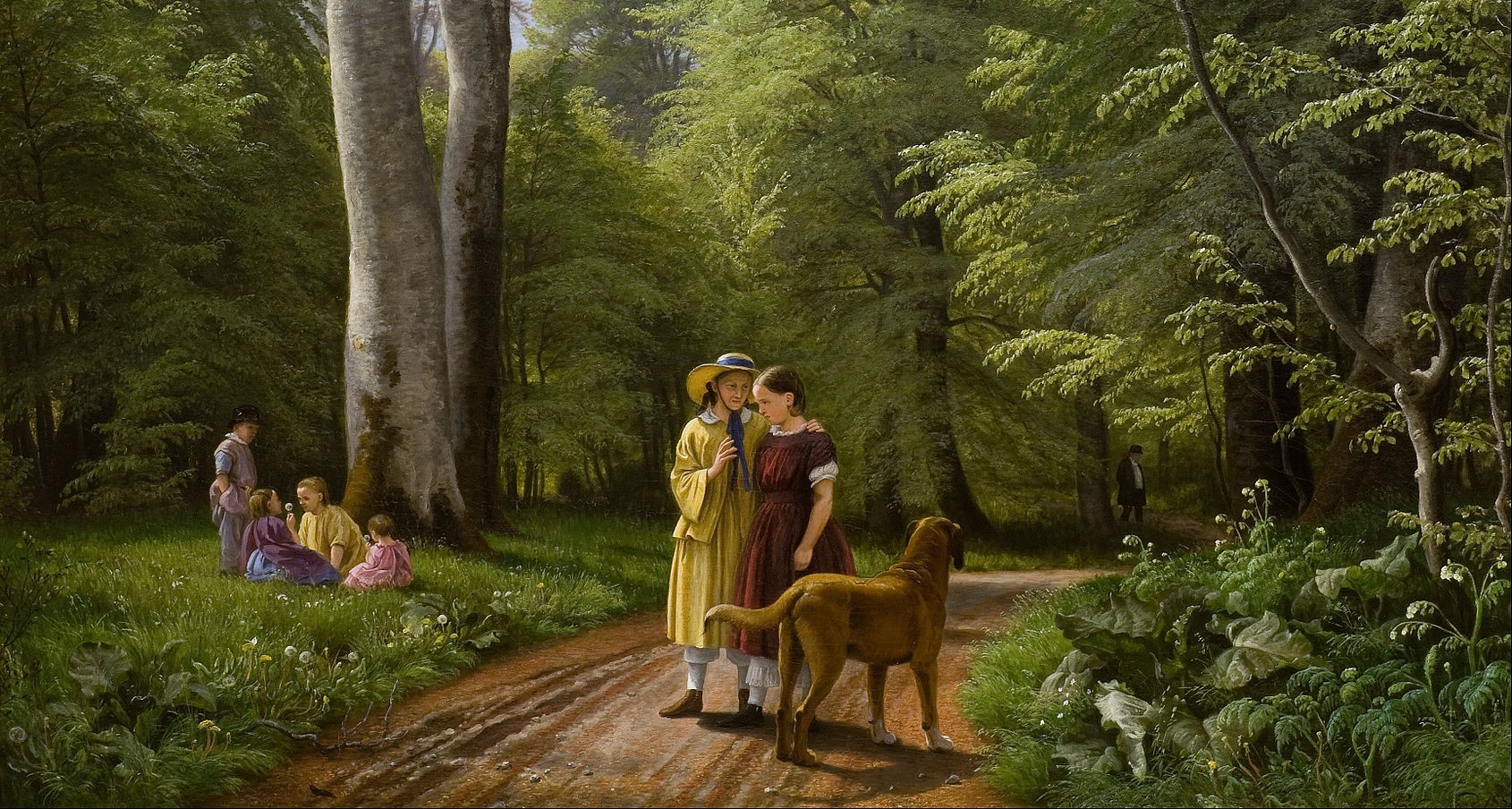 Bøgeskov i maj. Motiv fra Iselingen, Sjælland (1857).&nbsp;<span>(+)</span>