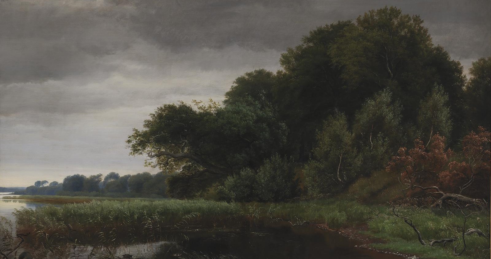 Opklarende Vejr efter en Regnbyge ved Gurre Sø (1844).&nbsp;<span>(+)</span>