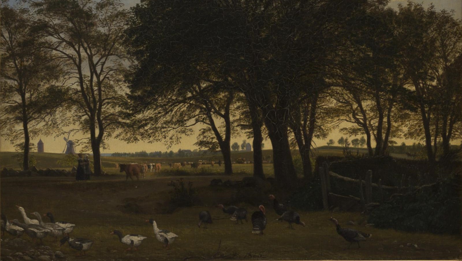 Parti ved Iselingen. I Baggrunden Vordingborg Kirke og Gaasetaarnet (1865).&nbsp;<span>(+)</span>