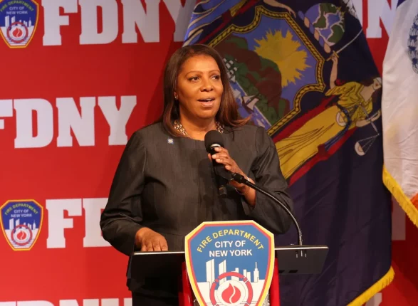 Letitia James buet ut på seremoni for brannmenn i New York City: – Trump! Trump! Trump!&nbsp;<span>(+)</span>