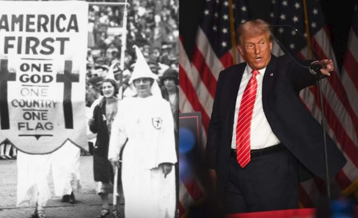 Bidens valgkampanje publiserer ny annonse med bilder av Trump og KKK&nbsp;<span>(+)</span>