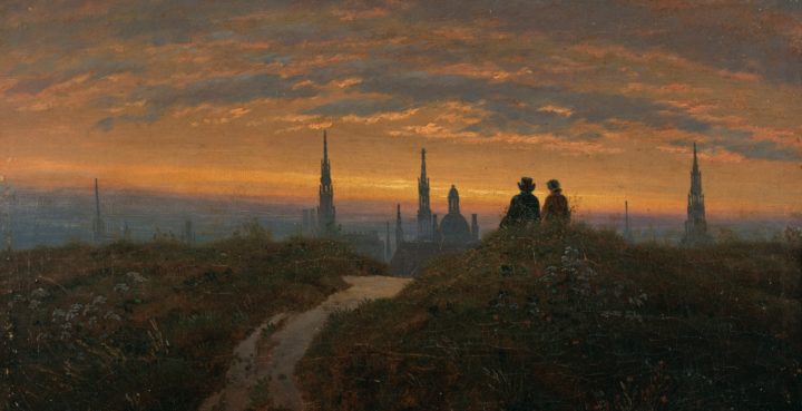 Utsikt over Dresden ved solnedgang (c.1822).&nbsp;<span>(+)</span>