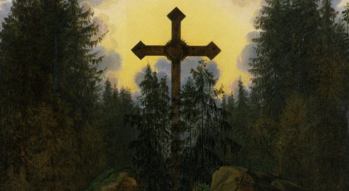 Kors og tornekrone i et fjell-landskap (1815-23?)&nbsp;<span>(+)</span>