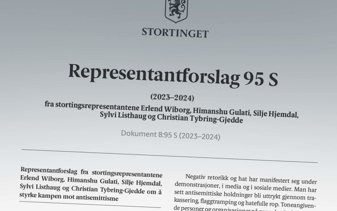Skjermdump av representantforslag til Stortinget