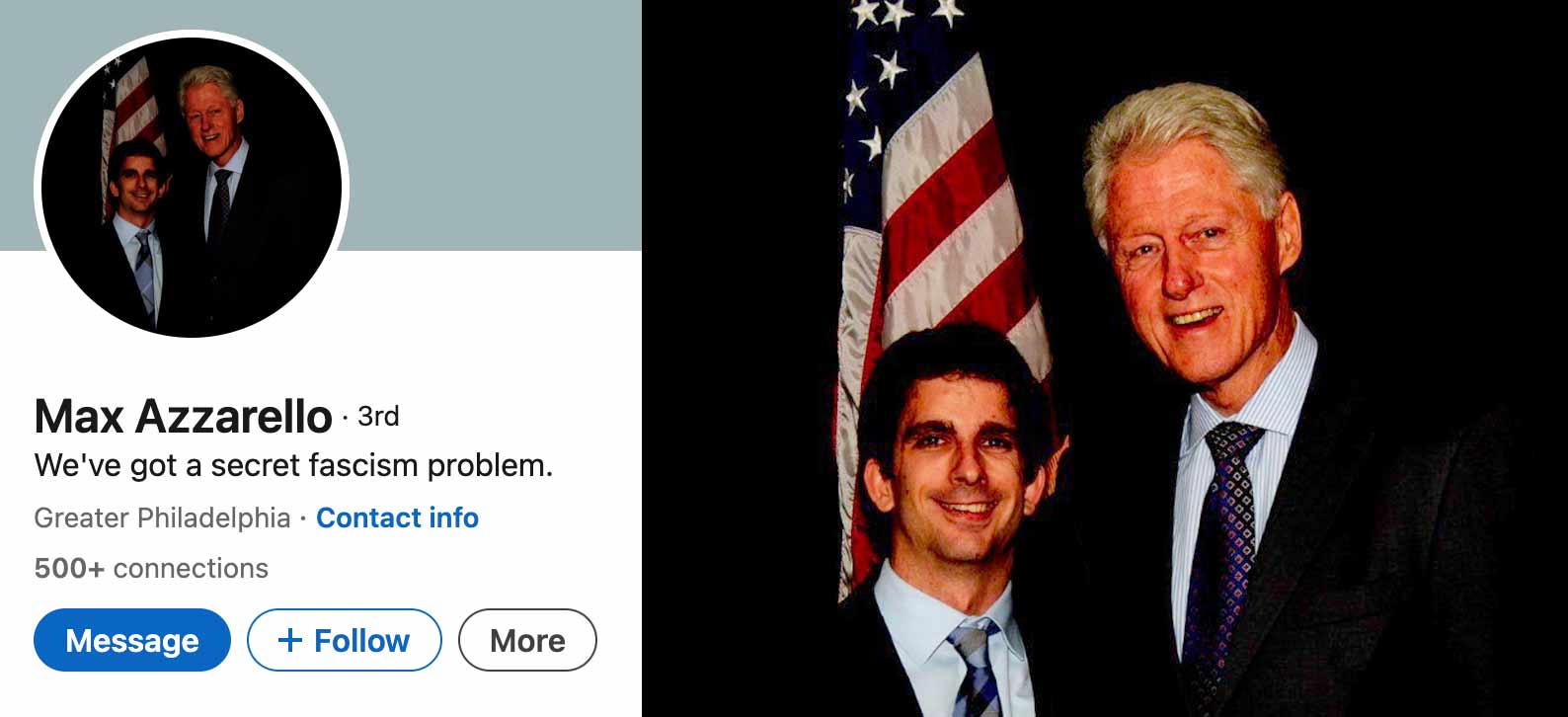 Max Azzarello og Bill Clinton