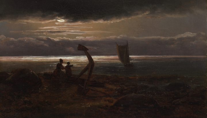 Mor og barn ved havet (1830).&nbsp;<span>(+)</span>