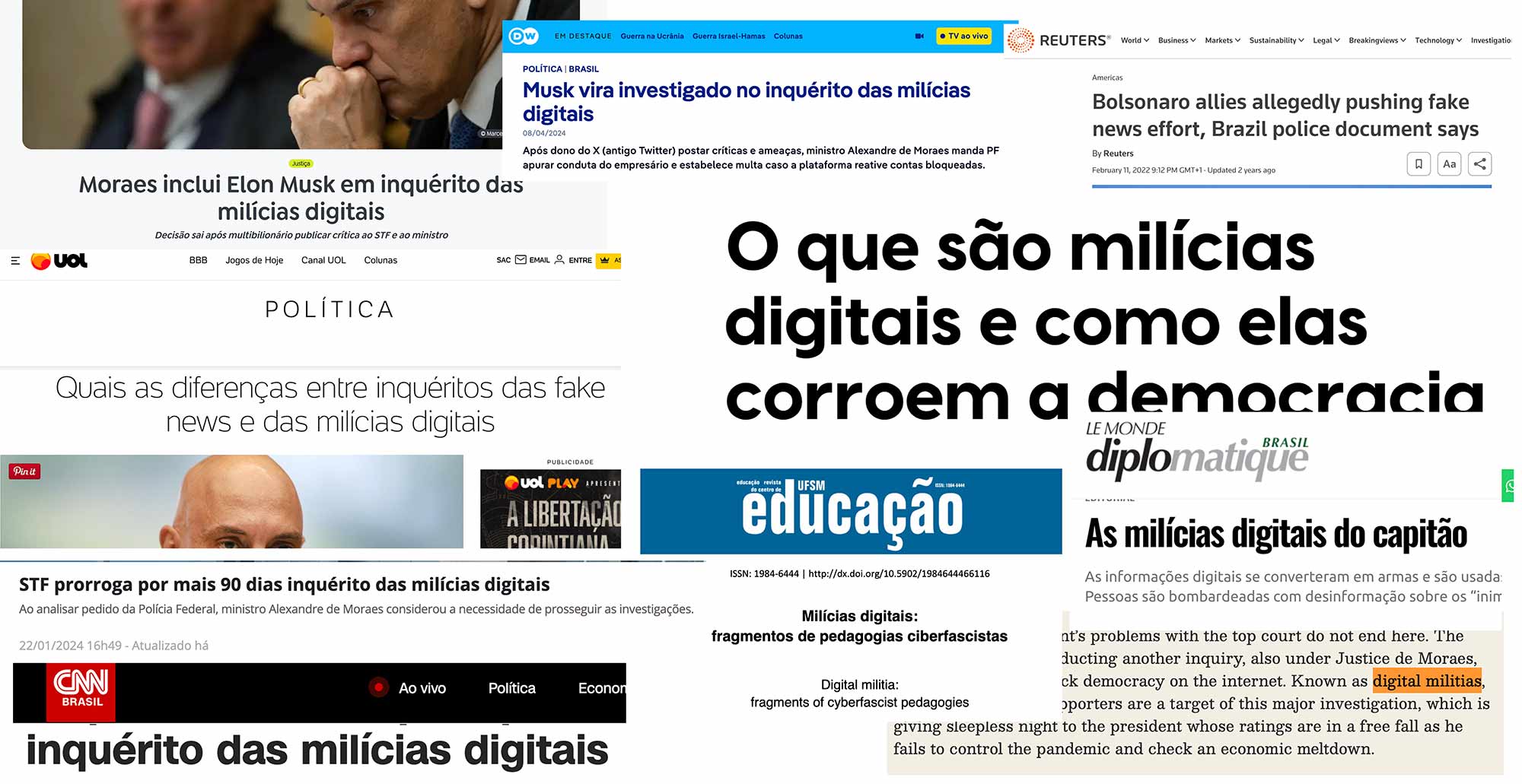 Digitale militser. Presseoppslag fra brasilianske og internasjonale medier.