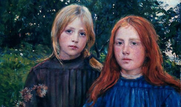 Søstrene Marthe og Karen Gjermundsen (1887?).&nbsp;<span>(+)</span>