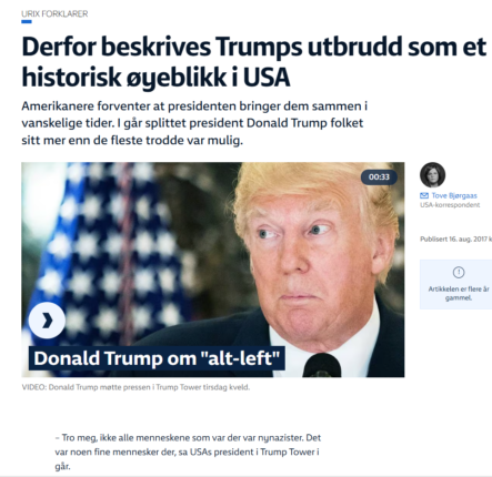 Venstrevridd faktasjekker innrømmer at Trump aldri kalte nynazistene i Charlottesville for «fine folk»