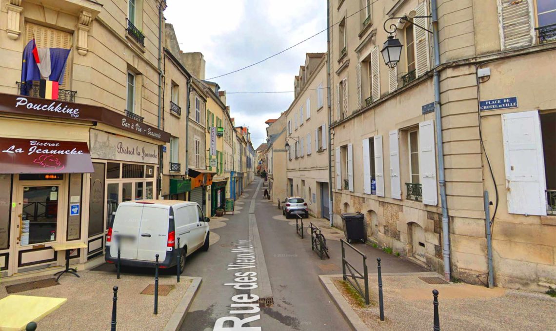Rue des Vieux Moulins i Meaux, Seine-et-Marne, Frankrike