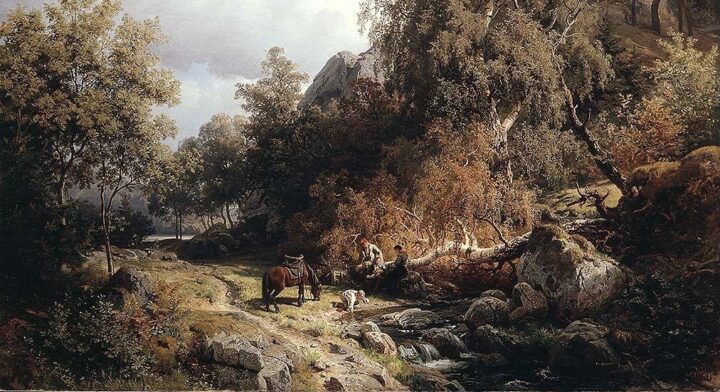 Hvile ved bekken (1860).