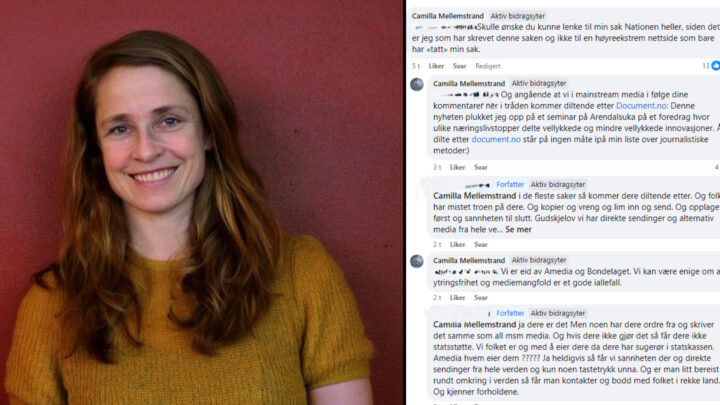 Journalist Camilla Mellemstrand kaller Document «høyreekstrem»: Vil ikke svare på hvorfor