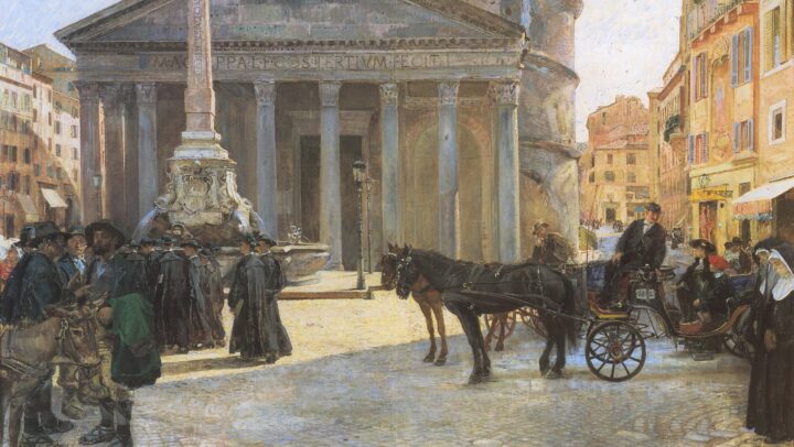 Fra Pantheon-plassen, Roma (1904).