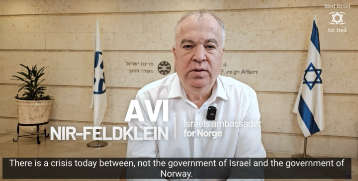 Israels ambassadør forlater Norge og får ingen erstatter