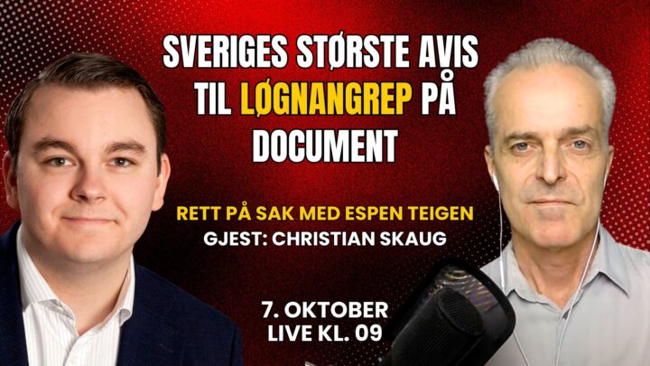 Sveriges største avis til løgn&shy;angrep på Document | Rett på sak 7. oktober