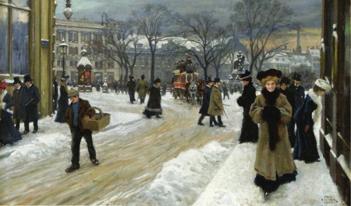 Vinterdag på Kongens Nytorv, København (1907).