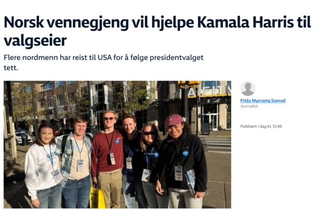 Hva om amerikansk ungdom dro til Norge for å påvirke valget der?