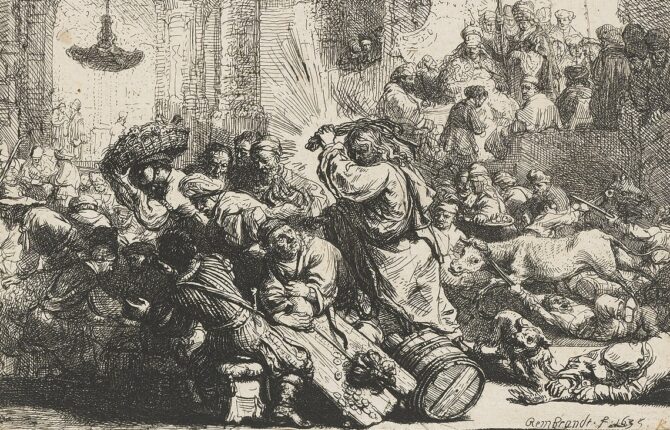 Kremmerne fordrives fra Templet (1635).