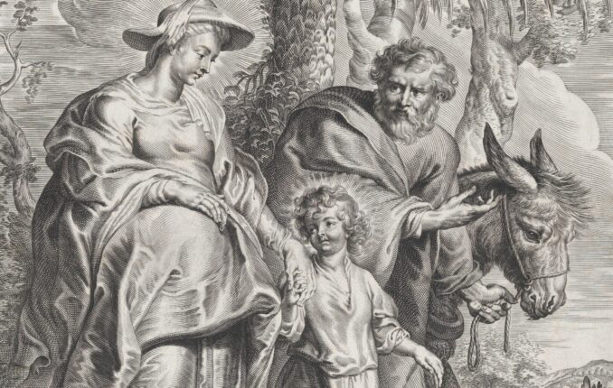 Den hellige familie vender tilbake fra Egypten (før 1695).