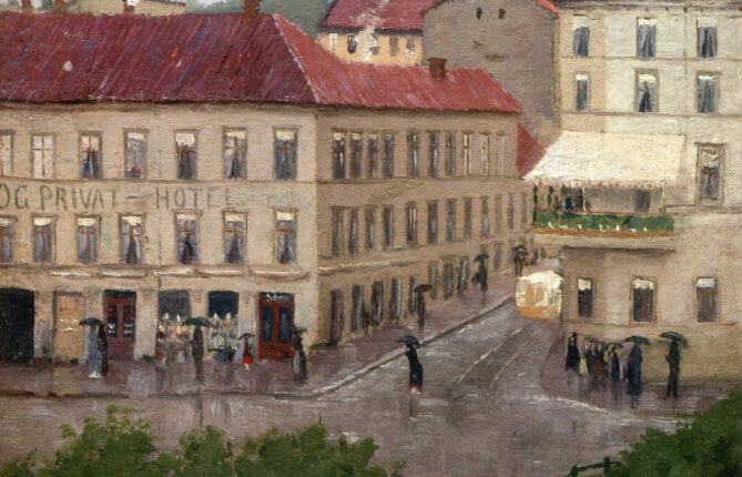 Grandhjørnet på Karl Johan (1883).