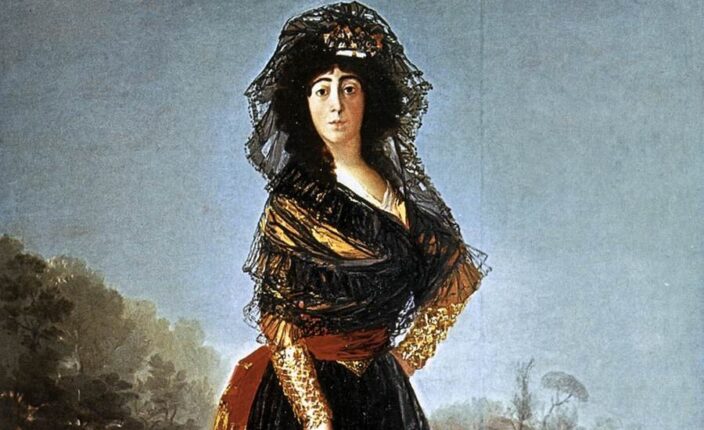 Hertuginnen av Alba i mørk kjole (1797).