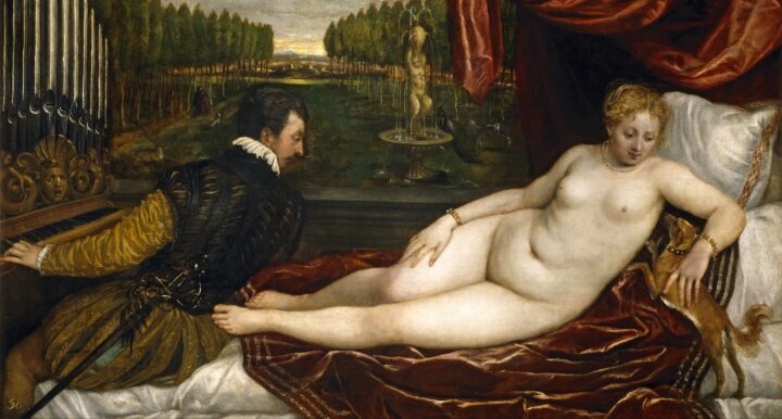Venus, en organist og en liten hund (c.1550).