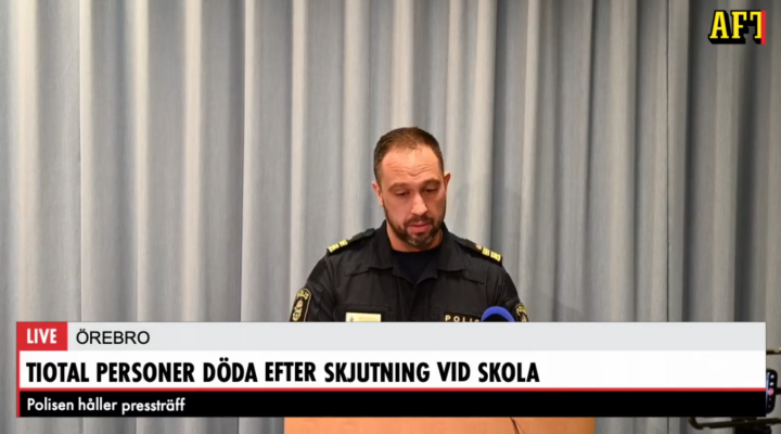Rundt ti personer døde etter skoleskytingen i Örebro