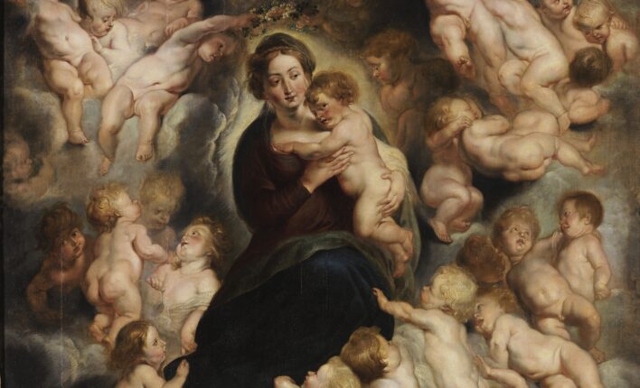 Maria og Jesusbarnet omgitt av englebarn (1618 eller senere).